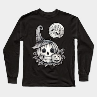 Skeleton pumpkin halloween. Long Sleeve T-Shirt